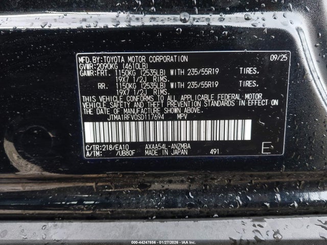 JTMA1RFV0SD117694 Toyota Rav4 Xle Premium