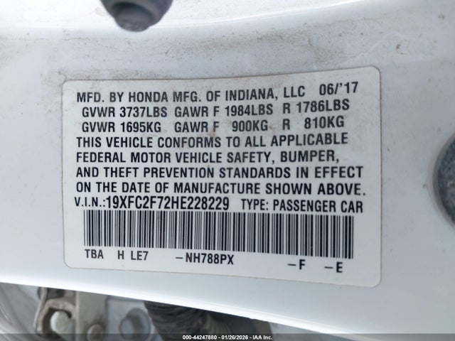 Honda CIVIC EX 2017 19XFC2F72HE228229 Image 9