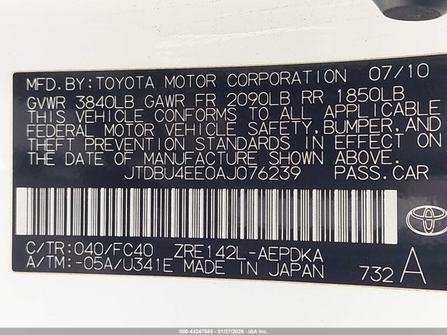 2010 TOYOTA COROLLA JTDBU4EE0AJ076239 Photo 8