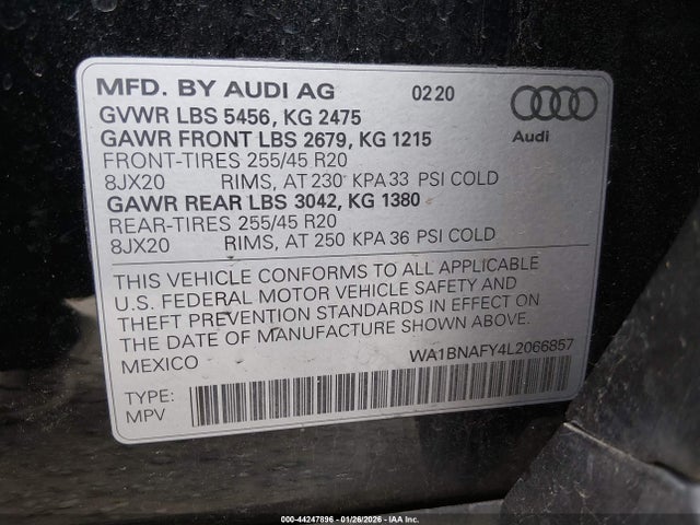 2020 AUDI Q5 WA1BNAFY4L2066857 Photo 8