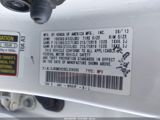 Honda CR-V LX 2014 5J6RM3H36EL008096 Image 9