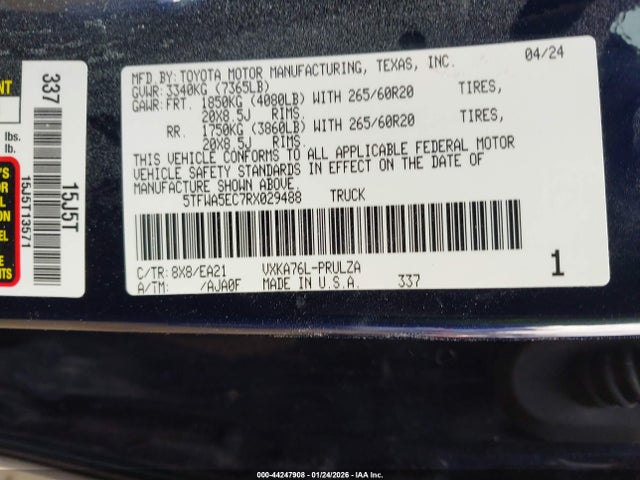 5TFWA5EC7RX029488 Toyota Tundra Crewmax Limited/crewmax Platinum/crewmax 1794