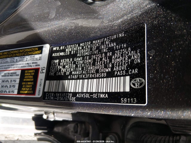 Toyota CAMRY LE 2015 4T4BF1FK3FR458589 Image 9