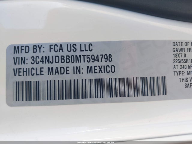 Jeep Compass Altitude 4x4 2021 3C4NJDBB0MT594798 Image 9