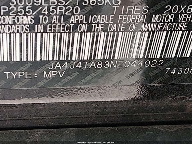 2022 MITSUBISHI OUTLANDER JA4J4TA83NZ044022 Photo 8