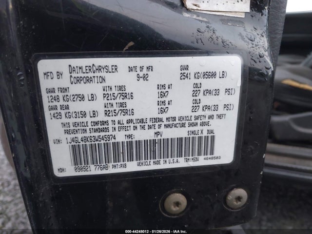 2003 JEEP LIBERTY 1J4GL48K63W545974 Photo 8