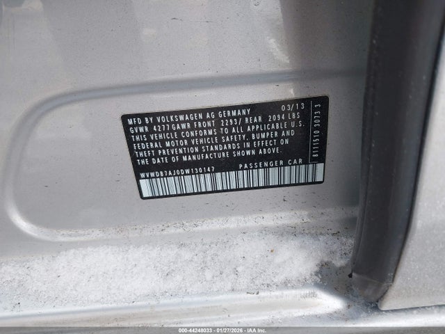 Продажа на аукционе авто 2013 Volkswagen Golf 2.5l 4-door, vin: WVWDB7AJ0DW130147, номер лота: 44248033