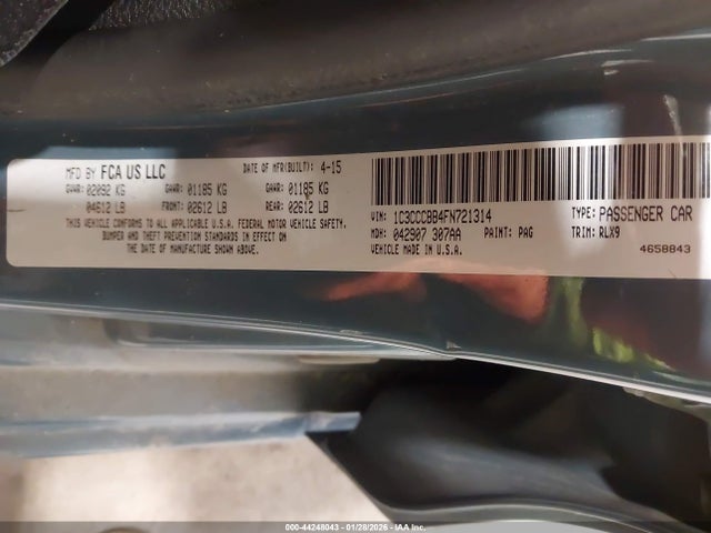 Продаж на аукціоні авто 2015 Chrysler 200 S, vin: 1C3CCCBB4FN721314, номер лоту: 44248043
