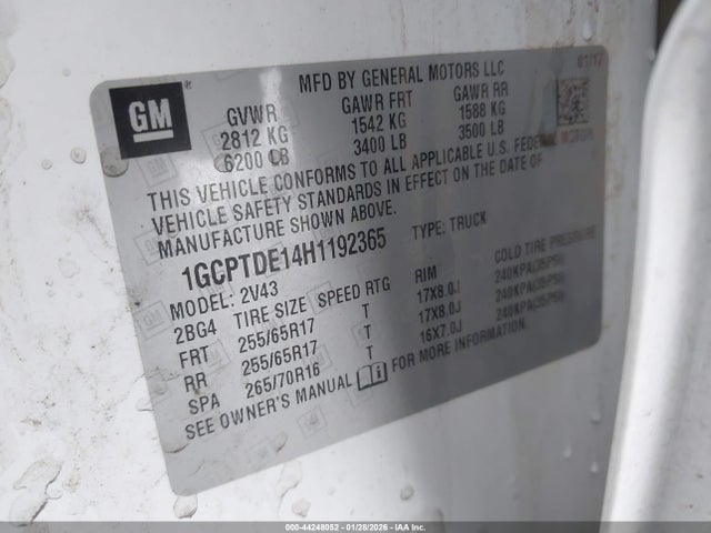 1GCPTDE14H1192365 Chevrolet Colorado Z71