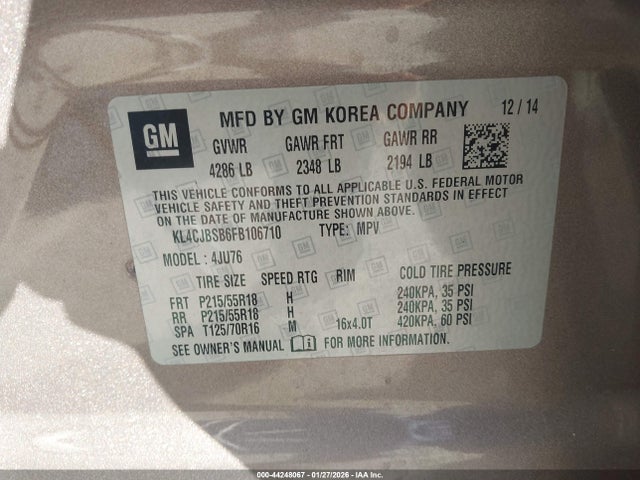 Buick Encore Convenience 2015 KL4CJBSB6FB106710 Image 9