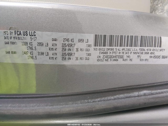 2C4RDGBG4HR765681 Dodge Grand Caravan Se