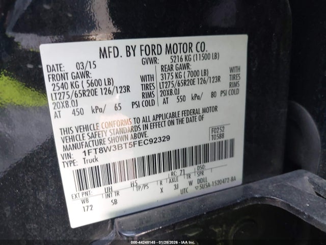 Ford F-350 Lariat 2015 1FT8W3BT5FEC92329 Image 8