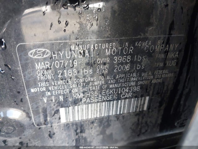 KMHH35LE6KU104398 Hyundai ELANTRA GT