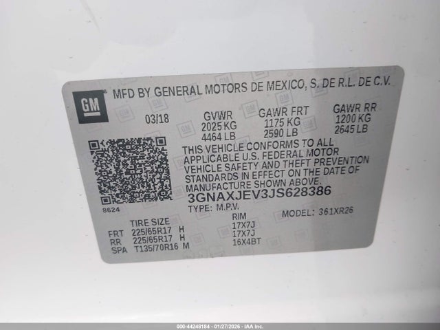 2018 CHEVROLET EQUINOX 3GNAXJEV3JS628386 Photo 8