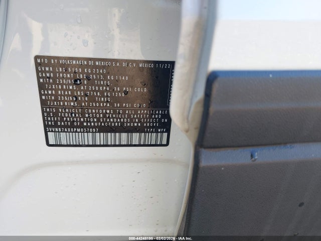Продаж на аукціоні авто 2023 Volkswagen Tiguan 2.0t Se, vin: 3VVNB7AX8PM037097, номер лоту: 44248195