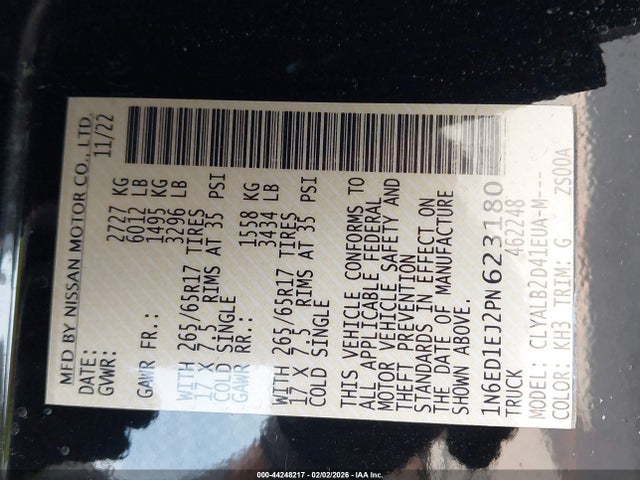 2023 NISSAN FRONTIER 1N6ED1EJ2PN623180 Photo 8