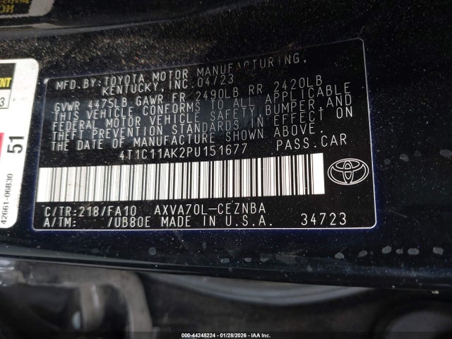 Toyota CAMRY LE 2023 4T1C11AK2PU151677 Image 9