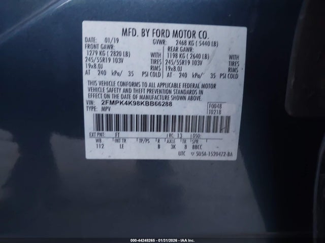 Ford Edge Titanium 2019 2FMPK4K98KBB66288 Image 9