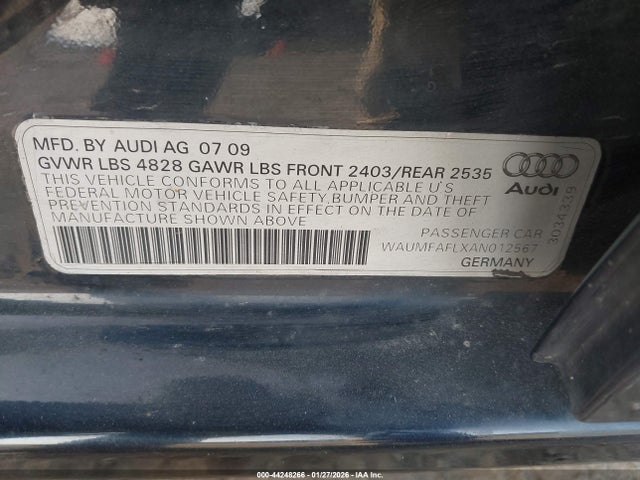 2010 AUDI A4 WAUMFAFLXAN012567 Photo 8