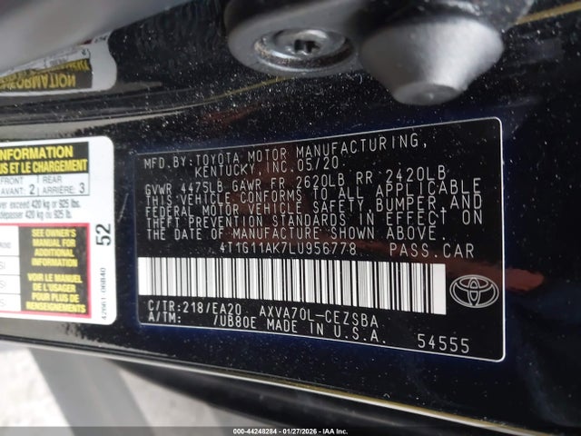 4T1G11AK7LU956778 Toyota CAMRY SE