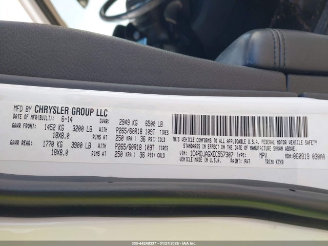 Dodge Durango Sxt 2014 1C4RDJAGXEC557307 Image 9