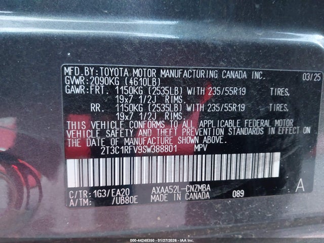 Toyota Rav4 Xle Premium 2025 2T3C1RFV9SW388801 Image 9