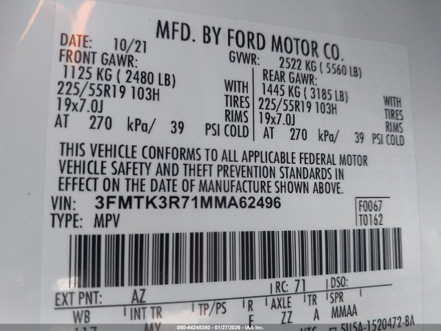 Ford Mustang Mach-e Premium 2021 3FMTK3R71MMA62496 Image 9