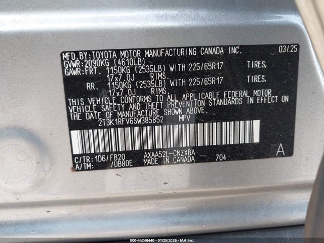 Toyota RAV4 LE 2025 2T3K1RFV6SW385852 Image 9