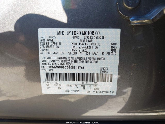 1FMWK8GC0SGB44768 Ford Explorer St
