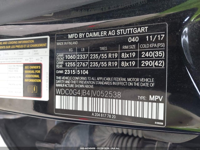 WDC0G4JB4JV052538 Mercedes-Benz GLC 300