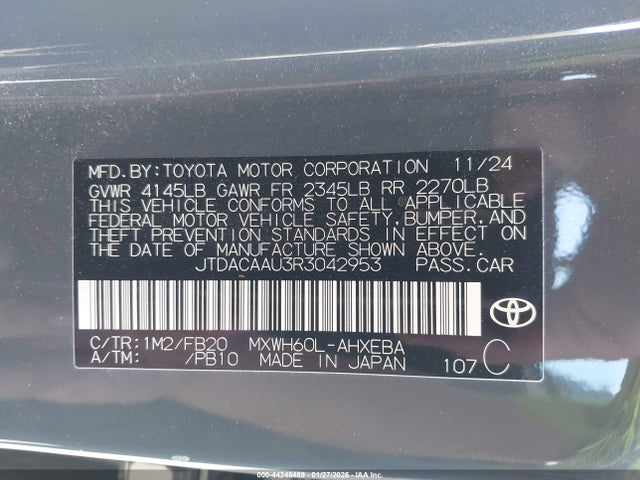 JTDACAAU3R3042953 Toyota Prius Le