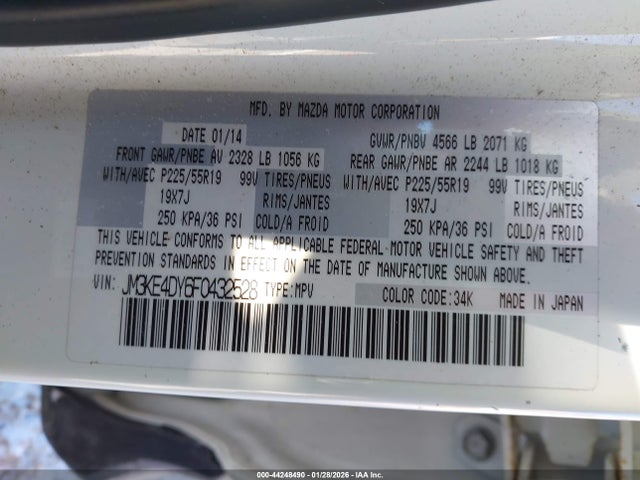 Aukcja sprzedaży 2015 Mazda Cx-5 Grand Touring, vin: JM3KE4DY6F0432528, numer aukcji: 44248490