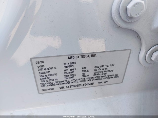 2020 TESLA MODEL Y 5YJYGDEE1LF048445 Photo 8