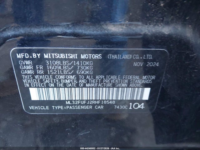 2024 MITSUBISHI MIRAGE G4 ML32FUFJ2RHF18548 Photo 8