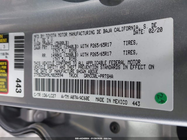 3TMBZ5DN9LM025594 Toyota Tacoma Trd Sport