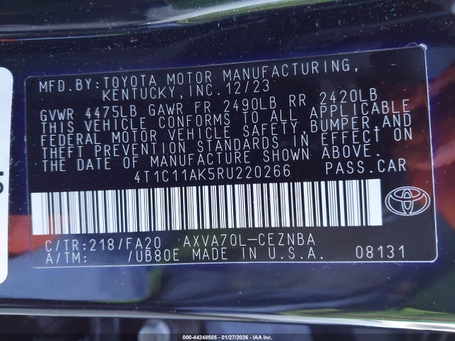 4T1C11AK5RU220266 Toyota CAMRY LE