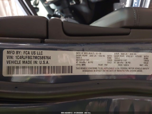 2021 JEEP GRAND CHEROKEE 1C4RJFBG7MC589764 Photo 8