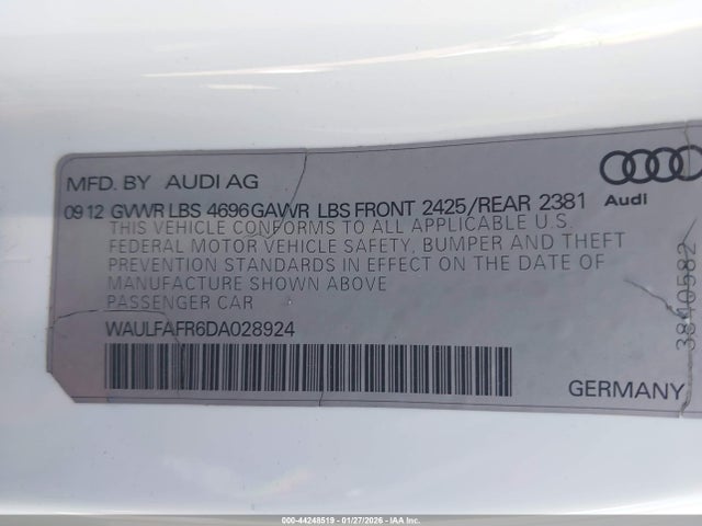 2013 AUDI A5 WAULFAFR6DA028924 Photo 8