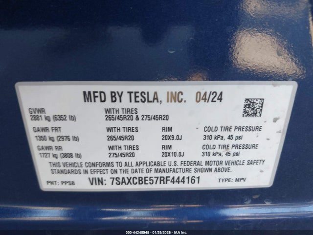 2024 TESLA MODEL X 7SAXCBE57RF444161 Photo 8
