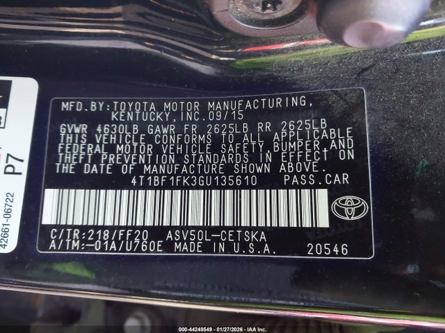 Toyota CAMRY SE 2016 4T1BF1FK3GU135610 Image 9