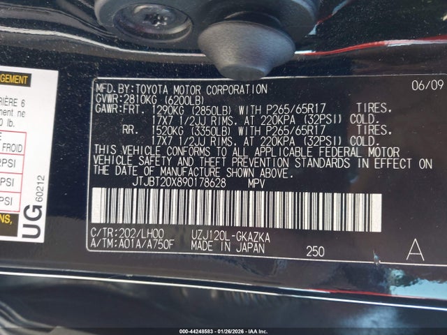 2009 LEXUS GX 470 JTJBT20X890178628 Photo 8