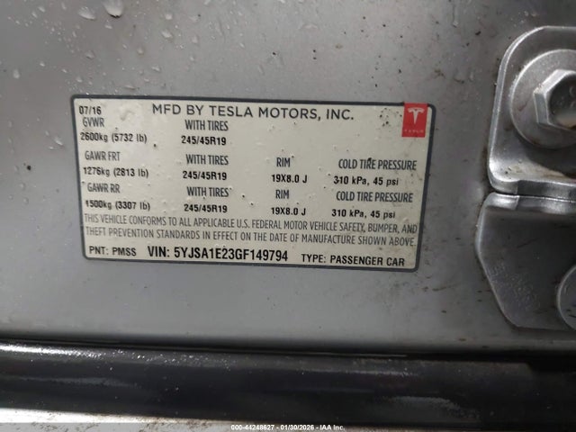 2016 TESLA MODEL S 5YJSA1E23GF149794 Photo 8