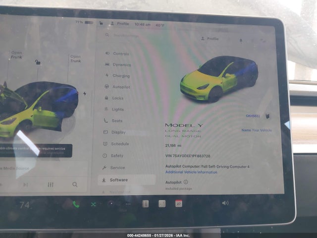 7SAYGDEE1PF883728 Tesla Model Y Awd/long Range Dual Motor All-wheel Drive