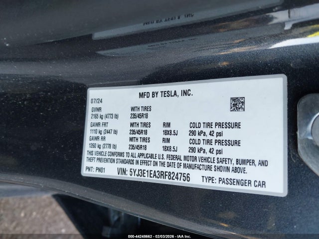 2024 TESLA MODEL 3 5YJ3E1EA3RF824756 Photo 8