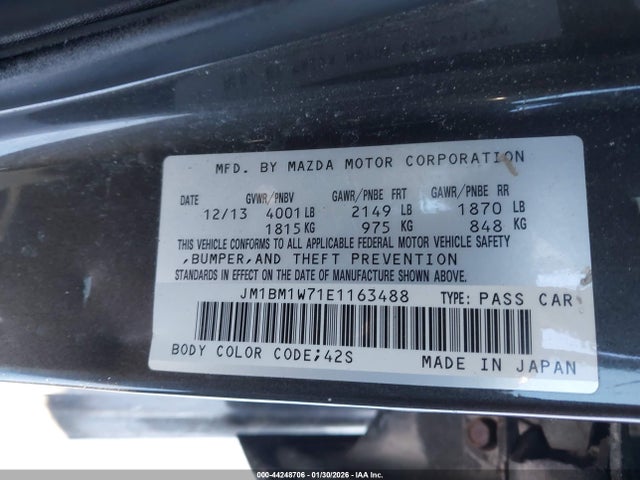 JM1BM1W71E1163488 Mazda Mazda3 I Grand Touring