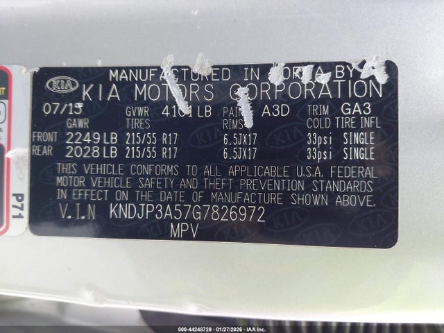 KNDJP3A57G7826972 KIA SOUL +
