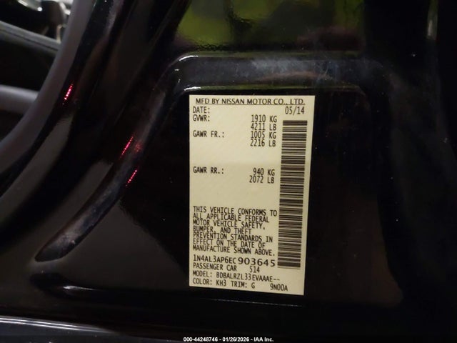 1N4AL3AP6EC903645 Nissan Altima 2.5 S