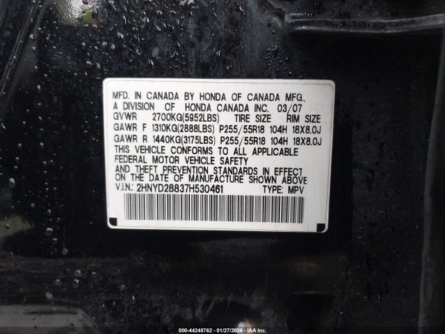 2007 ACURA MDX 2HNYD28837H530461 Photo 8