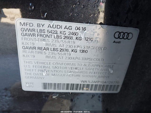 2016 AUDI Q5 WA1L2AFP1GA129770 Photo 8