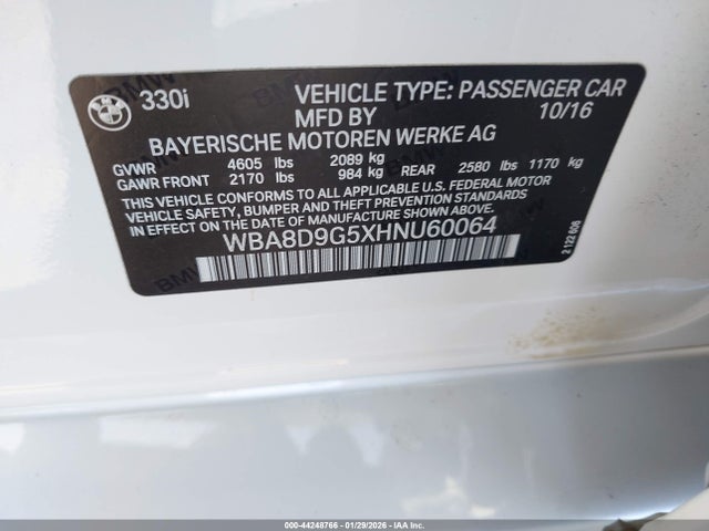 2017 BMW 330I WBA8D9G5XHNU60064 Photo 8